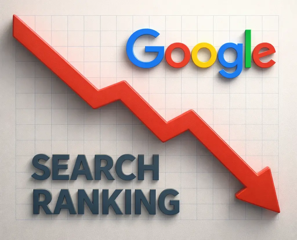 구글 검색 순위 하락 그래프