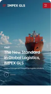 IMPEX GLS, INC. 홈페이지 리뉴얼 모바일 화면