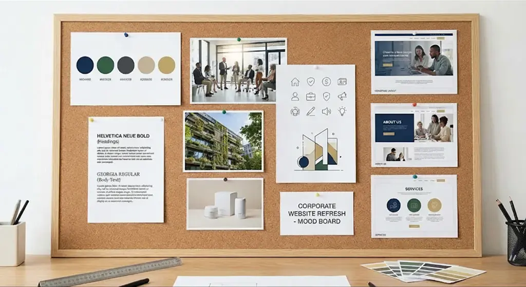 기업 홈페이지 디자인 무드보드 예시